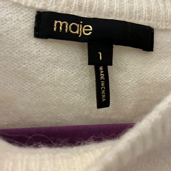 Maje Size 1 Lace appliqué sweater - Picture 5 of 10